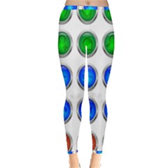 Vector Round Image Color Button Inside Out Leggings