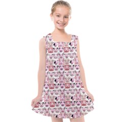 Graphic Seamless Pattern Pig Kids  Cross Back Dress