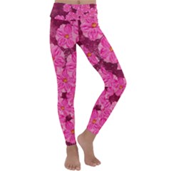 Cherry Blossoms Floral Design Kids  Lightweight Velour Classic Yoga Leggings