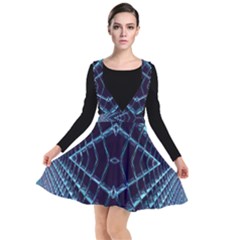 Sci Fi Texture Futuristic Design Plunge Pinafore Dress