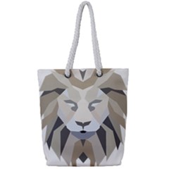 Polygonal Low Poly Lion Feline Full Print Rope Handle Tote (small) by Pakrebo