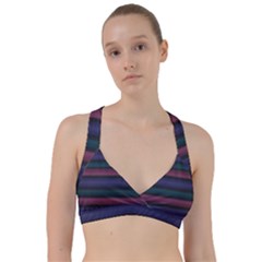 Stripes Pink Purple Teal Grey Sweetheart Sports Bra by BrightVibesDesign