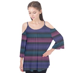 Stripes Pink Purple Teal Grey Flutter Tees