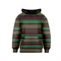 Stripes Green Red Yellow Grey Kids  Pullover Hoodie by BrightVibesDesign