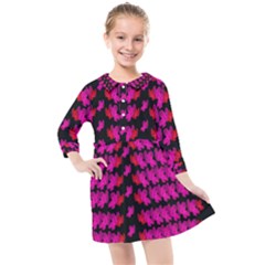 Flowers Coming From Above Kids  Quarter Sleeve Shirt Dress