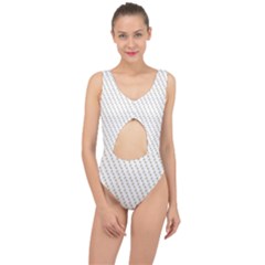 No Step On Snek Pattern White Background Meme Center Cut Out Swimsuit by snek