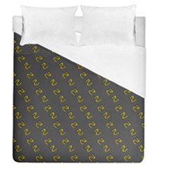 No Step On Snek Pattern Charcoal Dark Gray Background Meme Duvet Cover (queen Size) by snek