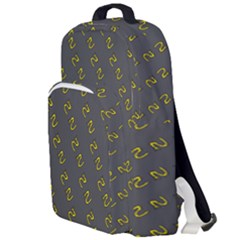 No Step On Snek Pattern Charcoal Dark Gray Background Meme Double Compartment Backpack by snek