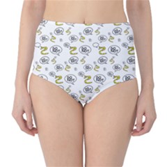 No Step On Snek Do Not Bubble Speech Pattern White Background Meme Classic High-waist Bikini Bottoms by snek