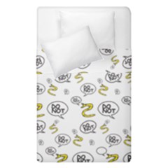 No Step On Snek Do Not Bubble Speech Pattern White Background Meme Duvet Cover Double Side (single Size) by snek