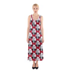 Trump Retro Face Pattern Maga Red Us Patriot Sleeveless Maxi Dress by snek