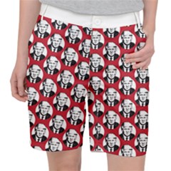 Trump Retro Face Pattern Maga Red Us Patriot Pocket Shorts by snek