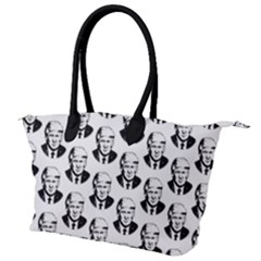 Trump Retro Face Pattern Maga Black And White Us Patriot Canvas Shoulder Bag by snek