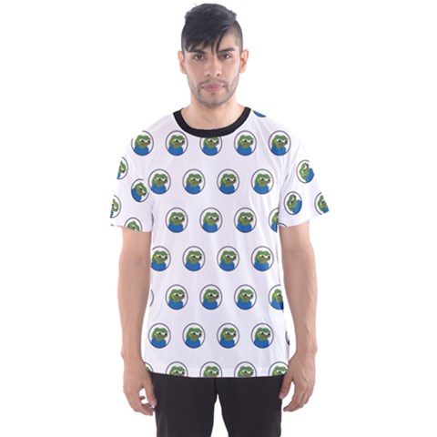 Apu Apustaja With Banana Phone Wall Eyed Pepe The Frog Pattern Kekistan Men s Sports Mesh Tee by snek