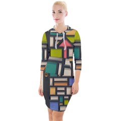 Door Stained Glass Stained Glass Quarter Sleeve Hood Bodycon Dress