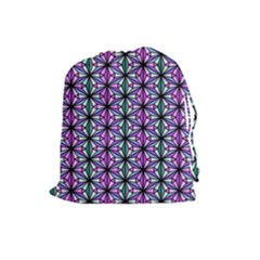 Geometric Patterns Triangle Seamless Drawstring Pouch (large) by Pakrebo