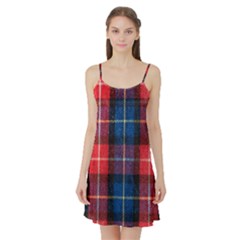 Blue & Red Plaid Satin Night Slip by WensdaiAmbrose