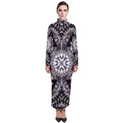 Mandala Calming Coloring Page Turtleneck Maxi Dress