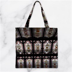 Stained Glass Window Repeat Zipper Grocery Tote Bag by Pakrebo