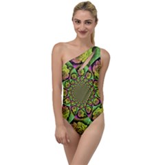 Rose Painted Kaleidoscope Colorful To One Side Swimsuit by Pakrebo