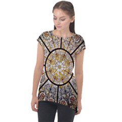 Stained Glass Window Glass Ceiling Cap Sleeve High Low Top