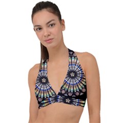 Stained Glass Cathedral Rosette Halter Plunge Bikini Top