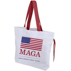 Maga Make America Great Again With Usa Flag Drawstring Tote Bag by snek