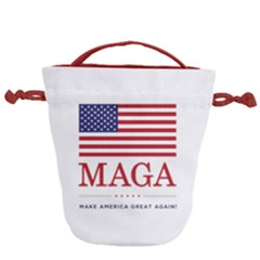 Maga Make America Great Again With Usa Flag Drawstring Bucket Bag by snek