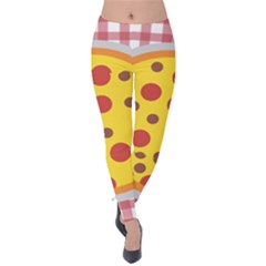 Pizza Table Pepperoni Sausage Velvet Leggings by Pakrebo