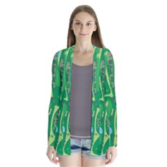 Golf Course Par Golf Course Green Drape Collar Cardigan by Pakrebo