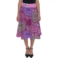 Charmed (pink Pattern) Perfect Length Midi Skirt by TransfiguringAdoptionStore