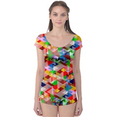 Background Triangle Rainbow Boyleg Leotard  by Mariart