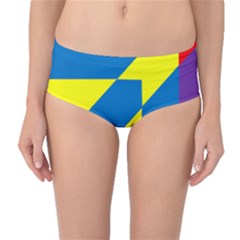 Colorful Red Yellow Blue Purple Mid-waist Bikini Bottoms by Mariart