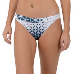 Business Blue Triangular Pattern Band Bikini Bottom