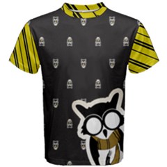 Yellow/black (pattern & Owl) Men s Cotton Tee by TransfiguringAdoptionStore