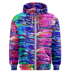 Paint Splatter - Rainbow Men s Zipper Hoodie by WensdaiAmbrose