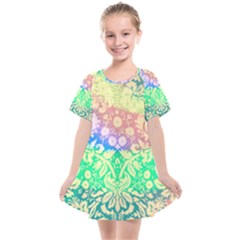 Hippie Fabric Background Tie Dye Kids  Smock Dress