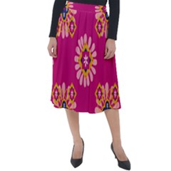 Morroco Tile Traditional Classic Velour Midi Skirt 