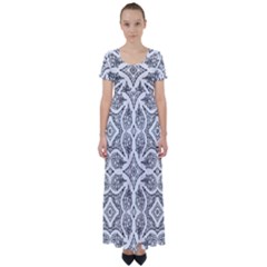 Mandala Line Art High Waist Short Sleeve Maxi Dress