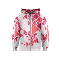 Red Triangle Pattern Kids  Zipper Hoodie by Mariart