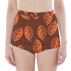 Pattern Leaf Plant High-waisted Bikini Bottoms by Mariart