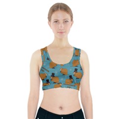 Groundhog Day Pattern Sports Bra With Pocket by Valentinaart