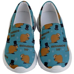 Groundhog Day Pattern Kids  Lightweight Slip Ons