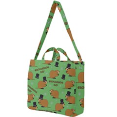 Groundhog Day Pattern Square Shoulder Tote Bag