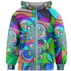 Retro Wave Background Pattern Kids  Zipper Hoodie Without Drawstring