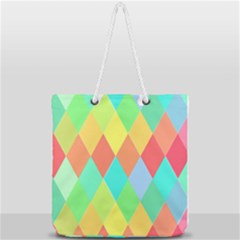 Low Poly Triangles Full Print Rope Handle Tote (large) by Pakrebo