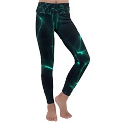 Green Pattern Background Abstract Kids  Lightweight Velour Classic Yoga Leggings by Pakrebo