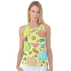 Cute Sketch Child Graphic Funny Women s Basketball Tank Top