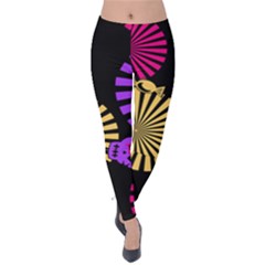 Seamless Halloween Day Of The Dead Velvet Leggings by Pakrebo