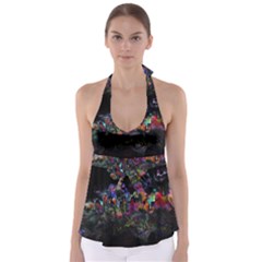 Grunge Paint Splatter Splash Ink Babydoll Tankini Top by Pakrebo